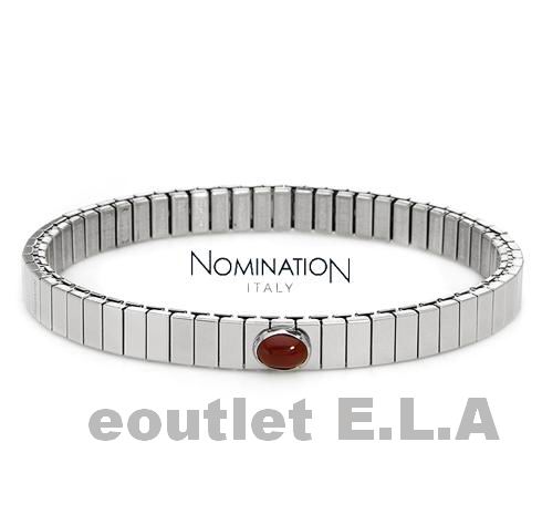 NOMINATION ITALY-ORANGE CHALCEDONY St.STEEL BRACELET